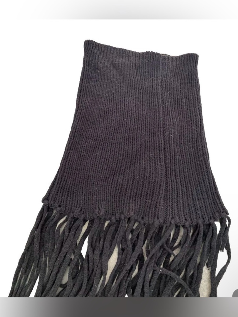 Aldo Black Fringe Scarf One Size